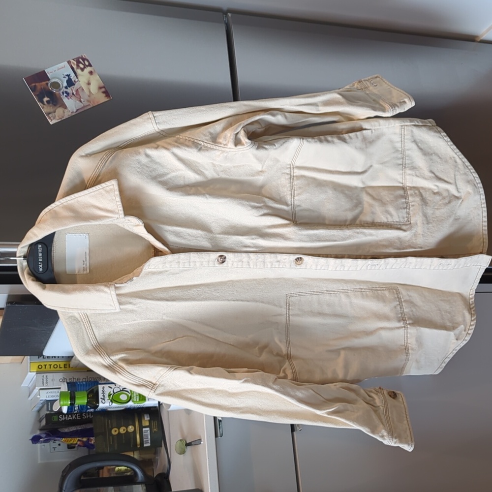 Oak + Fort Cream Utility Shirt Jacket Small